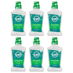 Six-pack 16-ounce mouthwash display on retail shelf