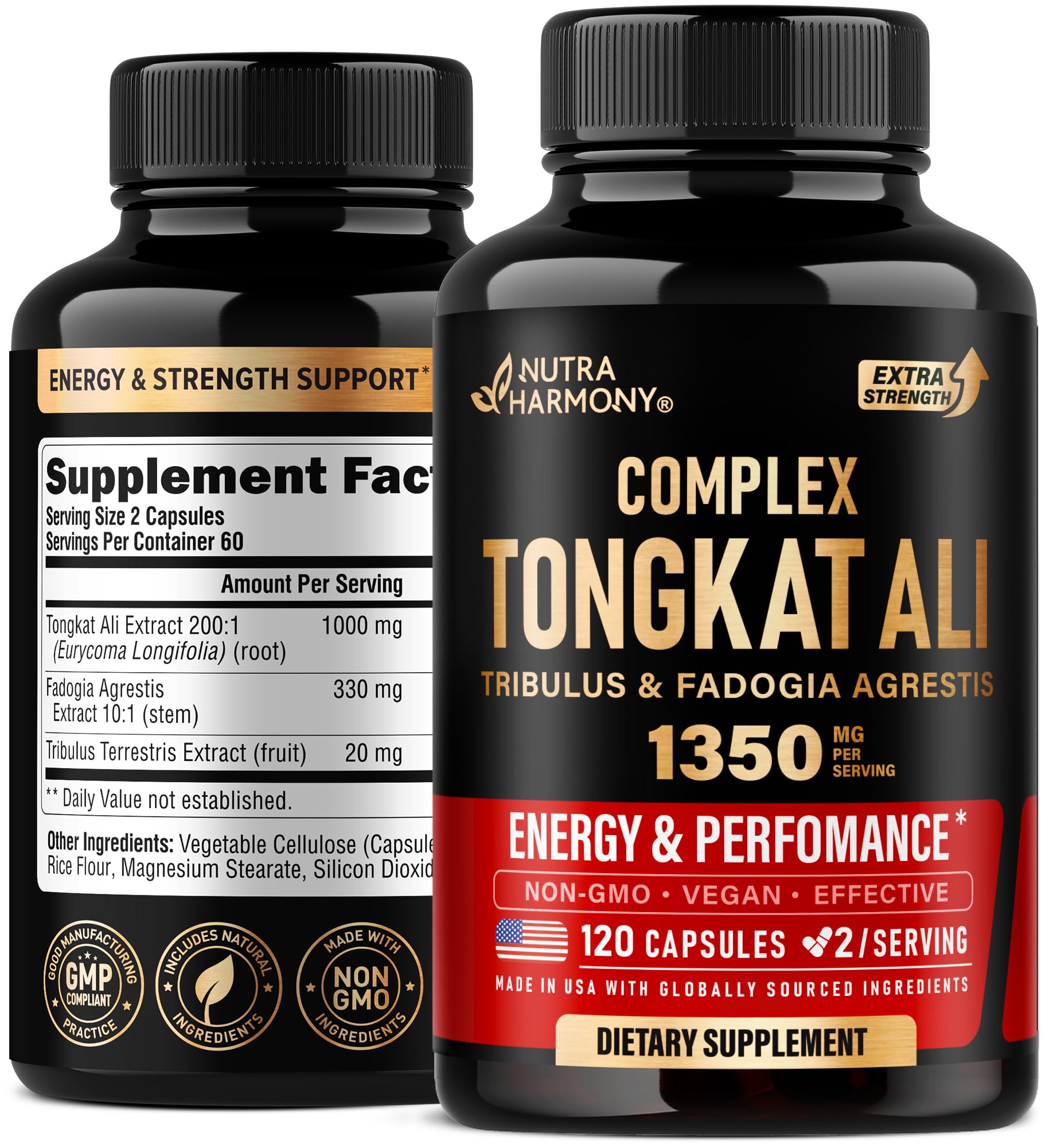 Tongkat Ali 1350mg complex for men bottle with 120 capsules