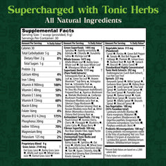 Blend of 91 ingredients including greens, grasses, seaweeds and probiotics