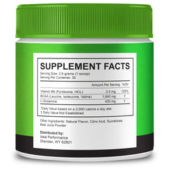 Natural green blend energy supplement with BCAA