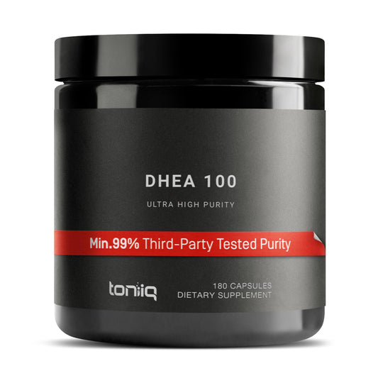 Toniiq DHEA 100mg bottle – front view