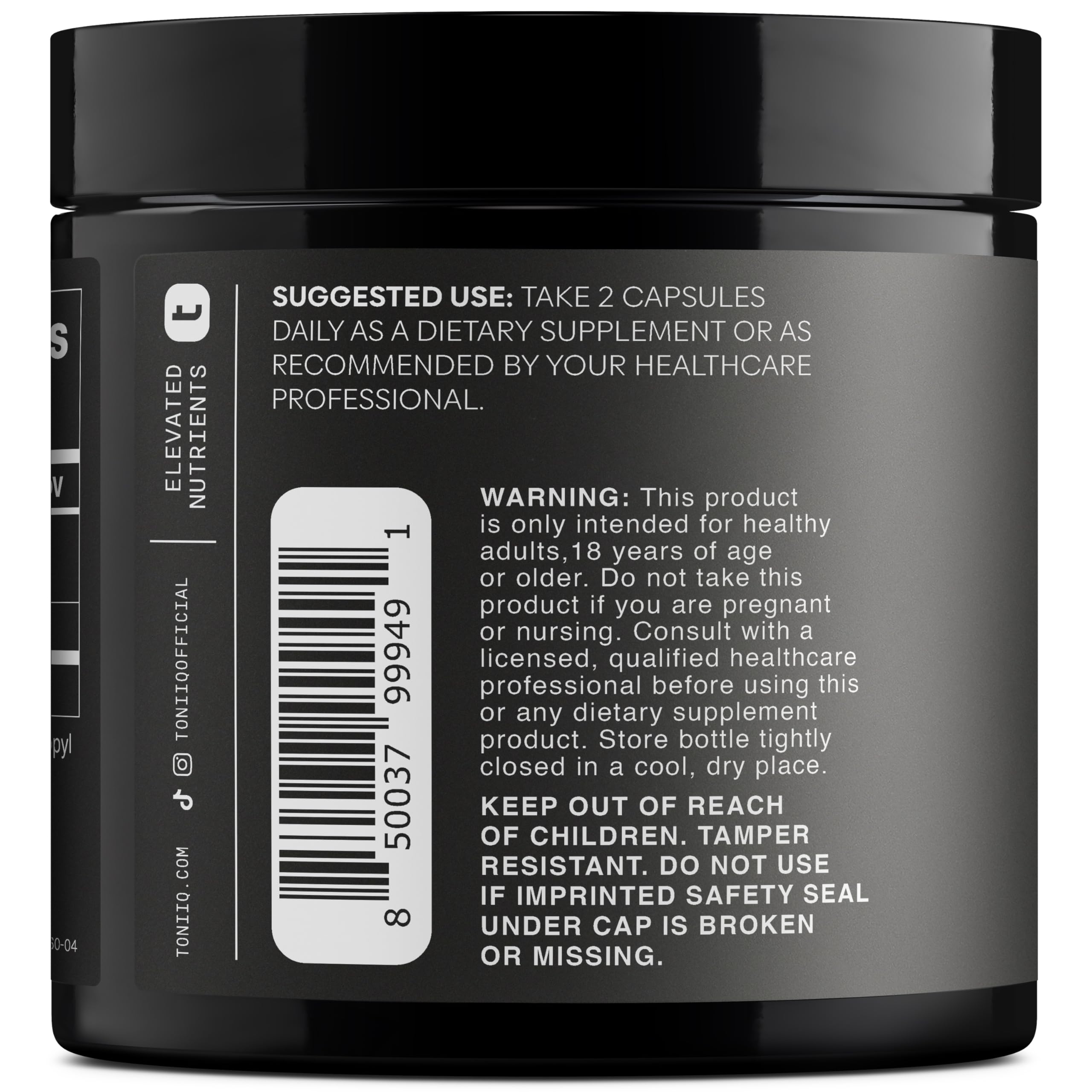 Toniiq Fisetin 500mg bottle pour captures convenient capsules for effortless daily routines
