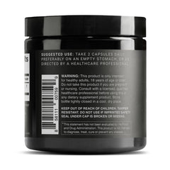 Label close-up of Toniiq Glutathione 1000mg capsules