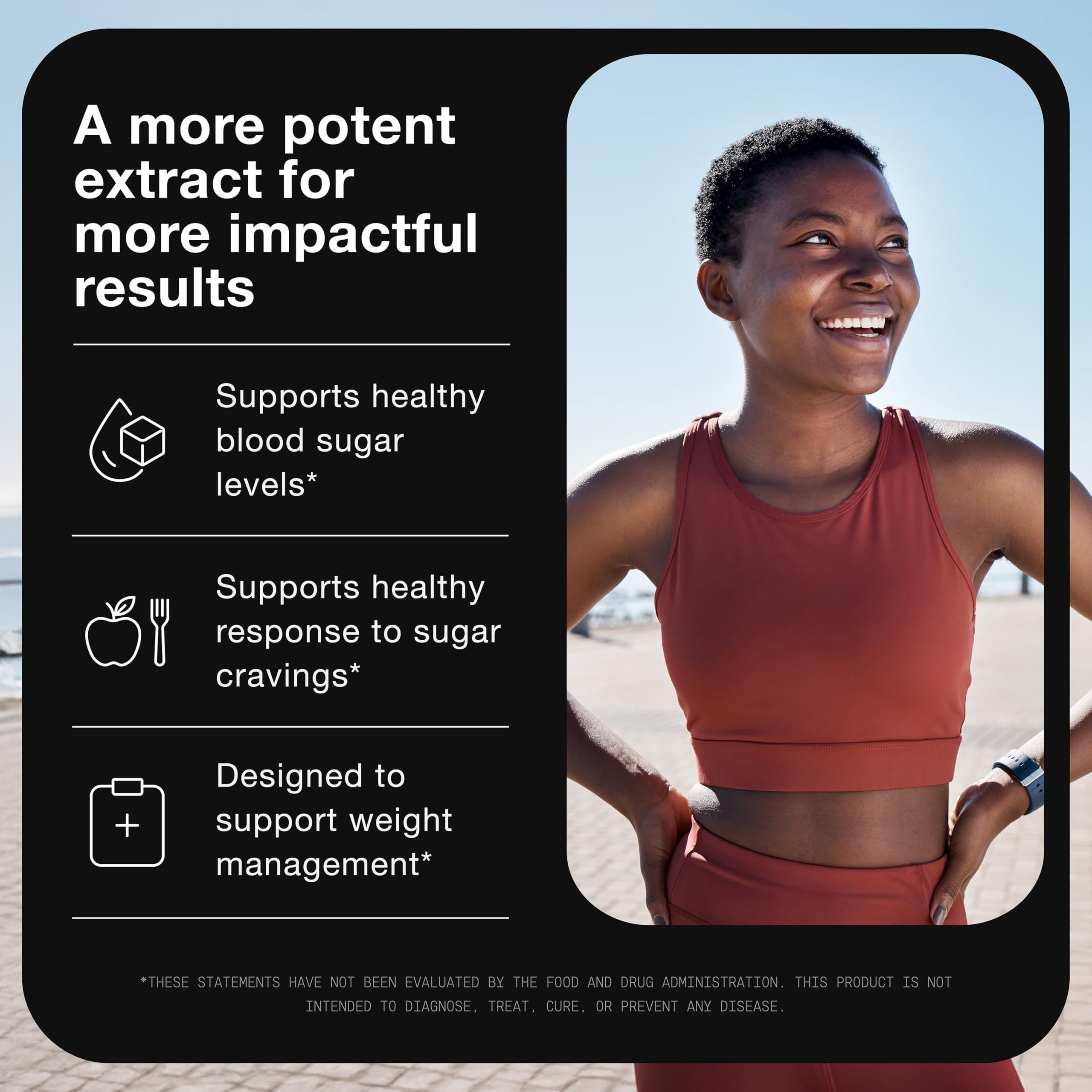 Nutrition label showing 500 mg per serving and 75% gymnemic acids