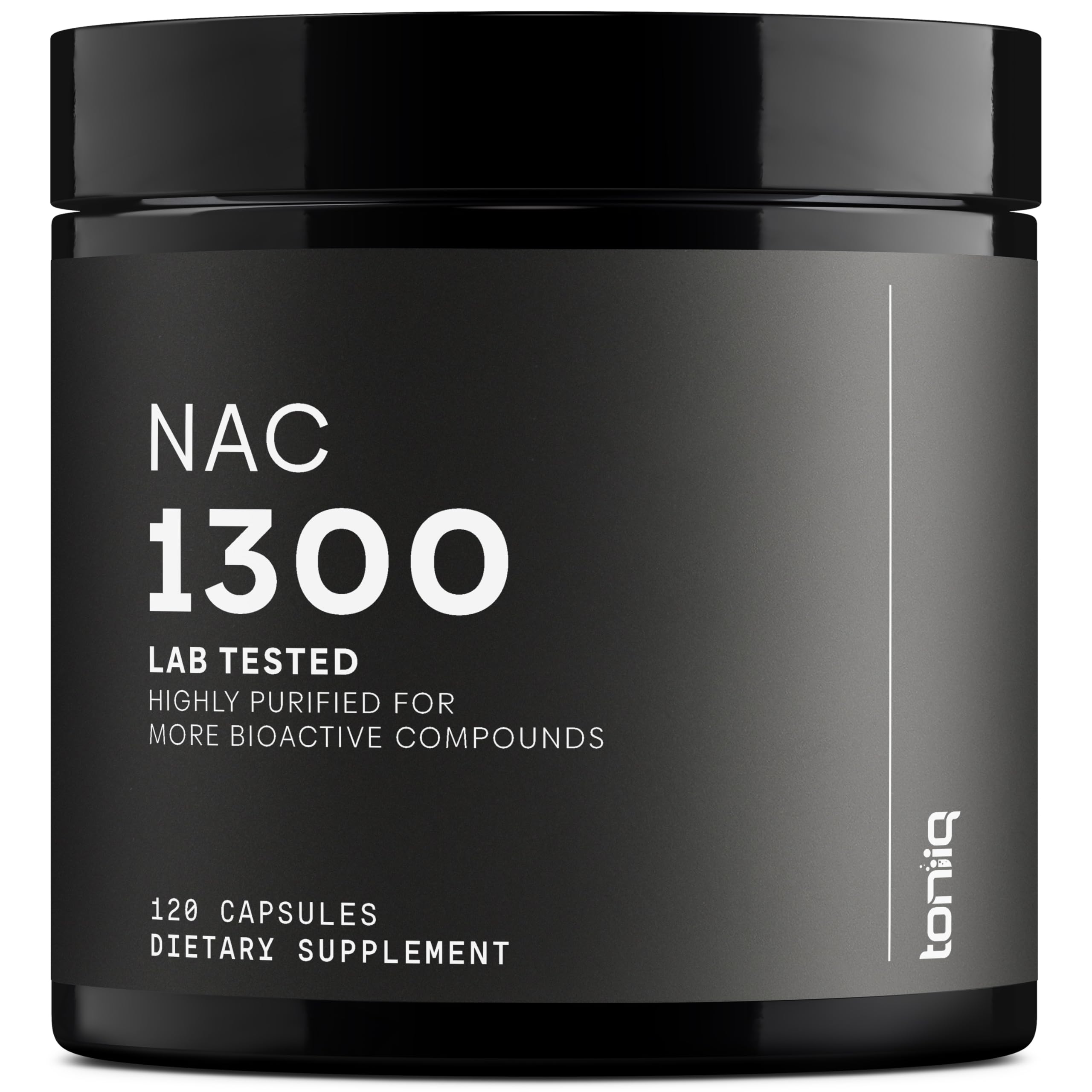 Toniiq NAC 1300mg 120-capsule bottle front view