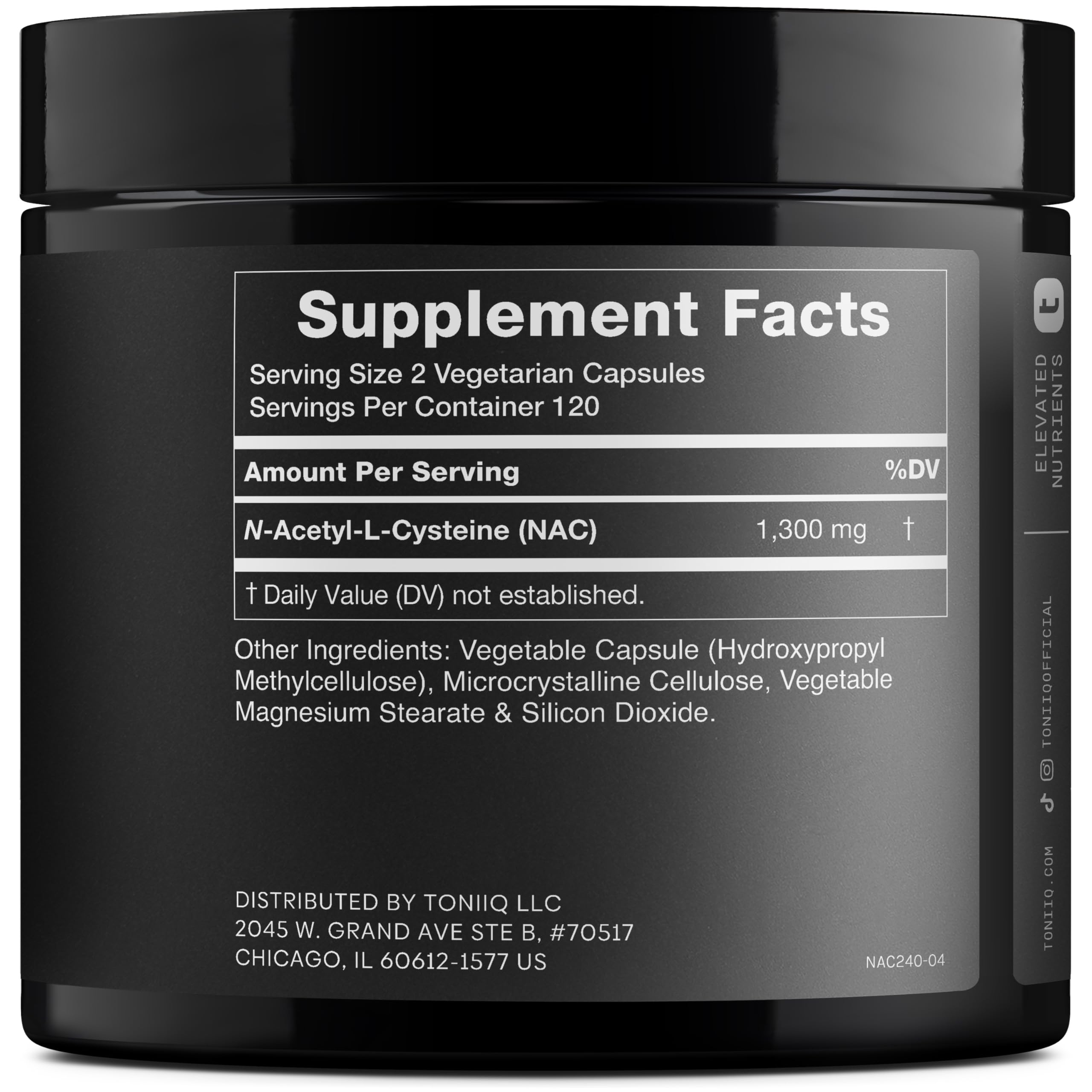 NAC 1300mg 240 vegetarian capsules pack shot