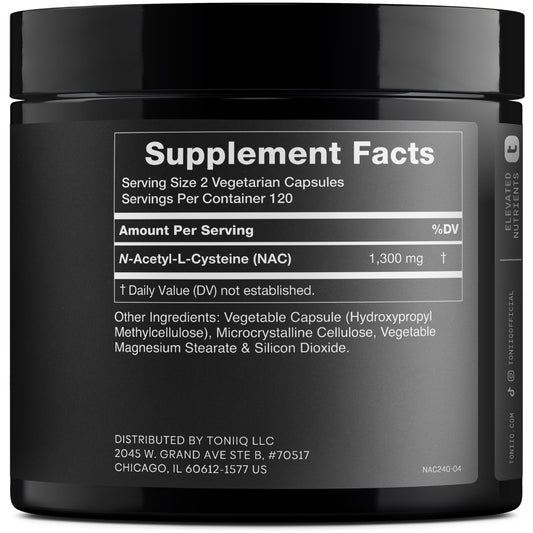 NAC 1300mg 240 vegetarian capsules pack shot