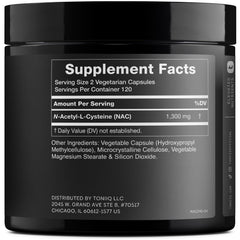 NAC 1300mg 240 vegetarian capsules pack shot