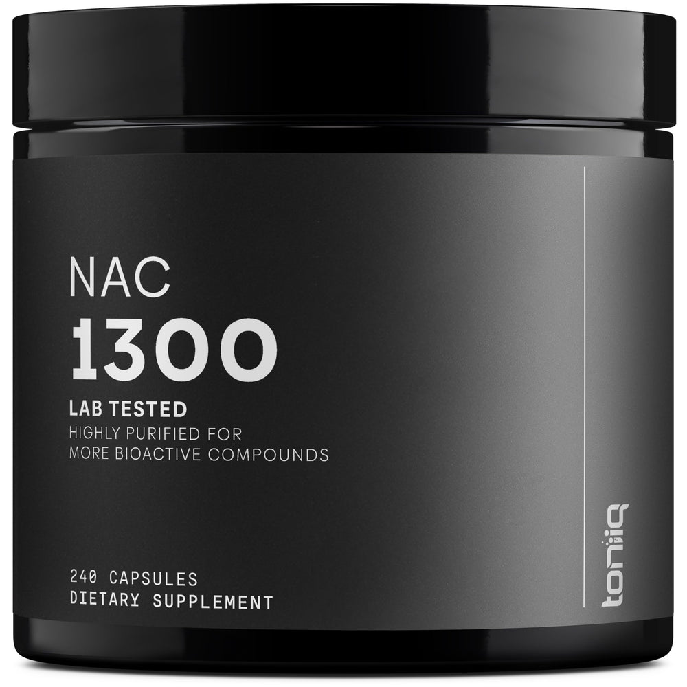 Toniiq NAC 1300mg 4-month supply bottle label