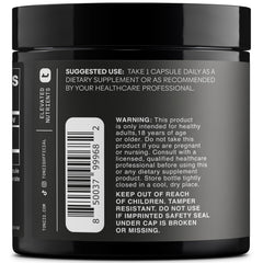 Supplement facts panel showing 40mg PQQ per capsule