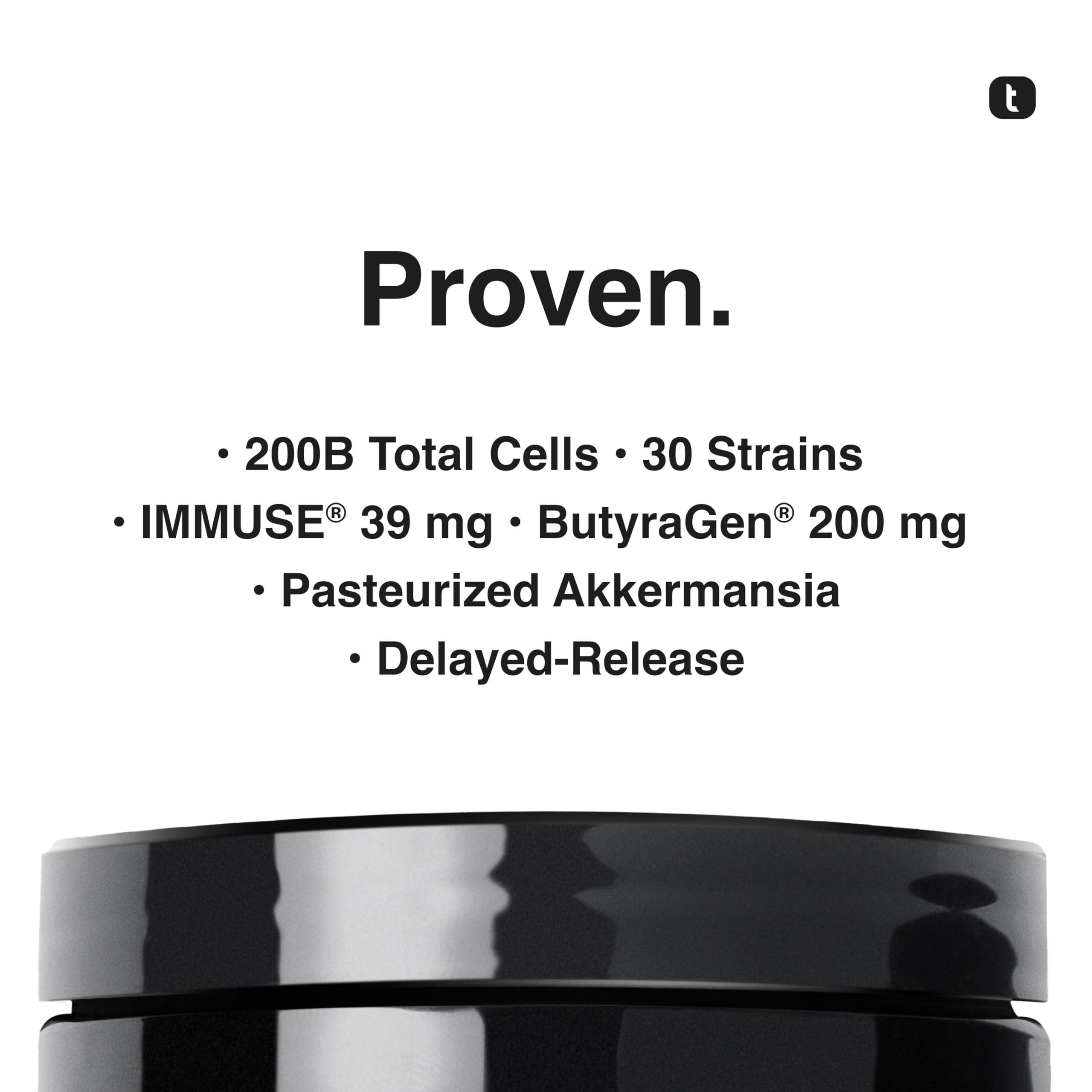 Graphic illustrating 30 probiotic strains in the Toniiq formula