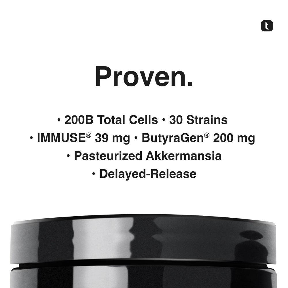 Graphic illustrating 30 probiotic strains in the Toniiq formula