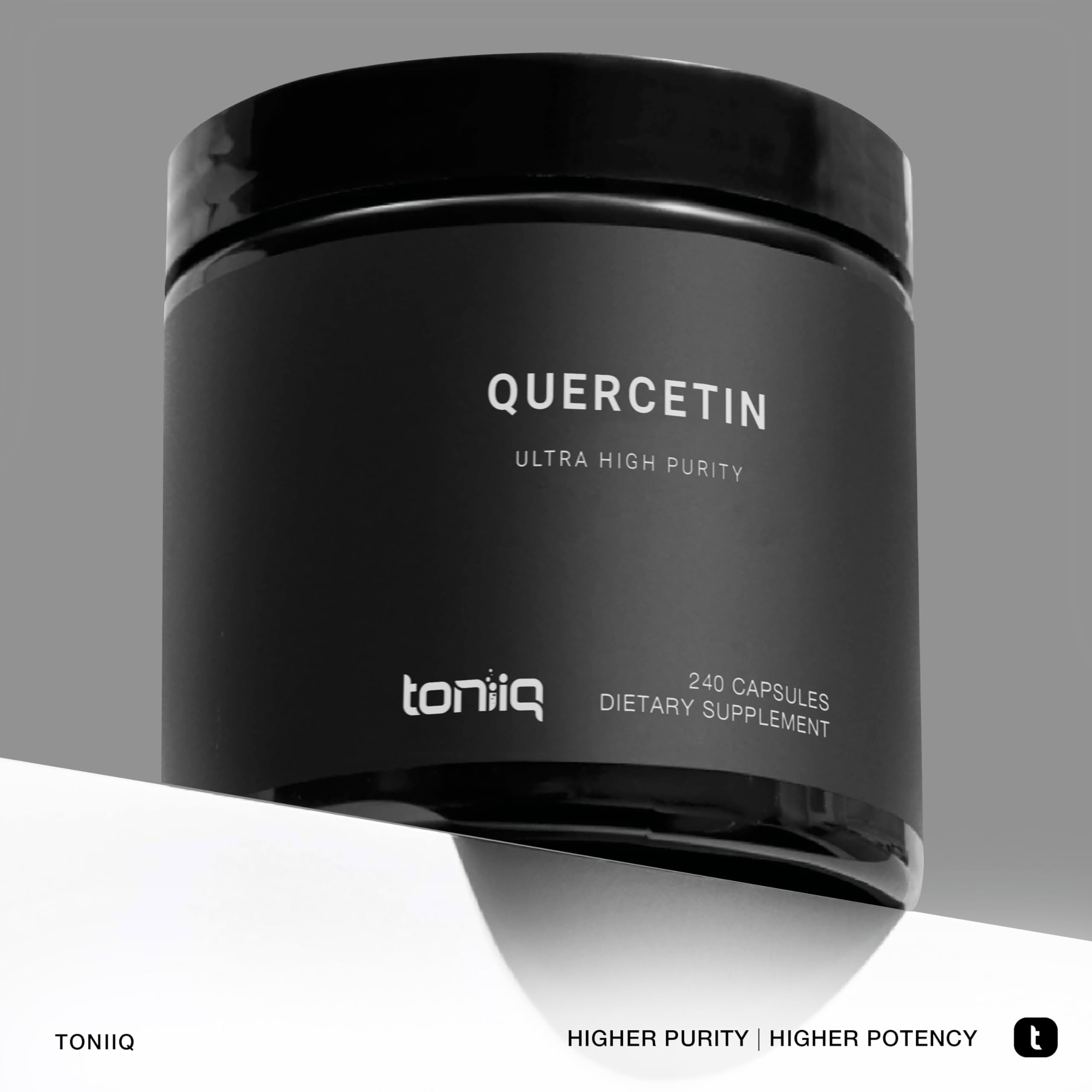 Close-up of Toniiq Quercetin Capsules bottle