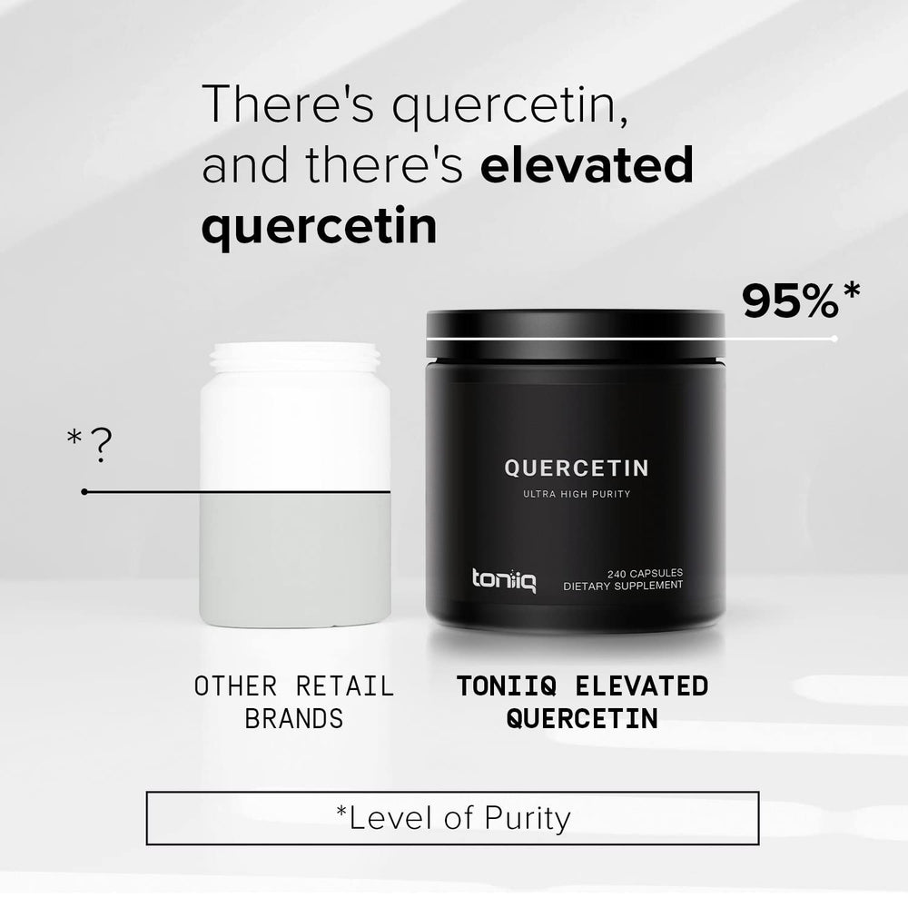 Bottle of Toniiq Quercetin with 240 capsules