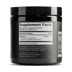 GMP-certified USA-manufactured Toniiq Resveratrol capsules