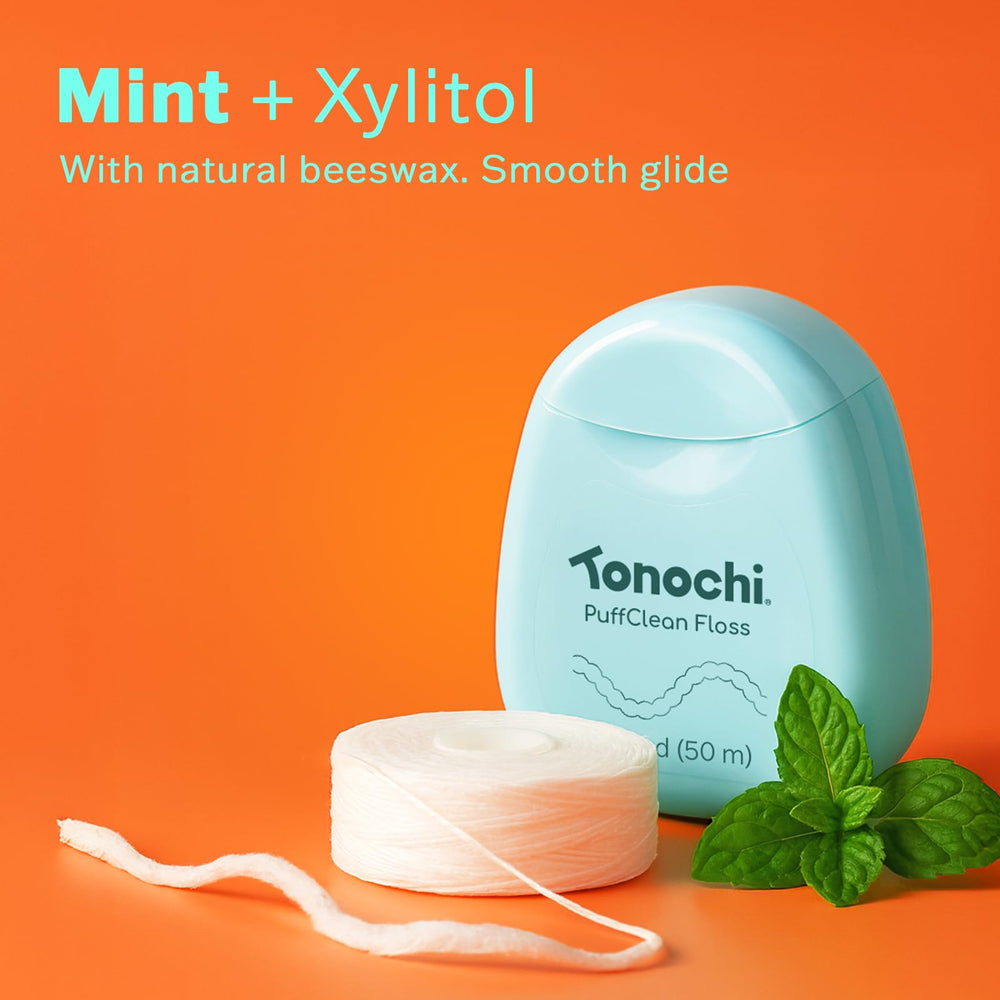 Mint + Xylitol freshness feature on PuffClean floss