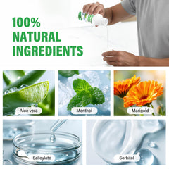 Alcohol-free natural mouthwash bottle label