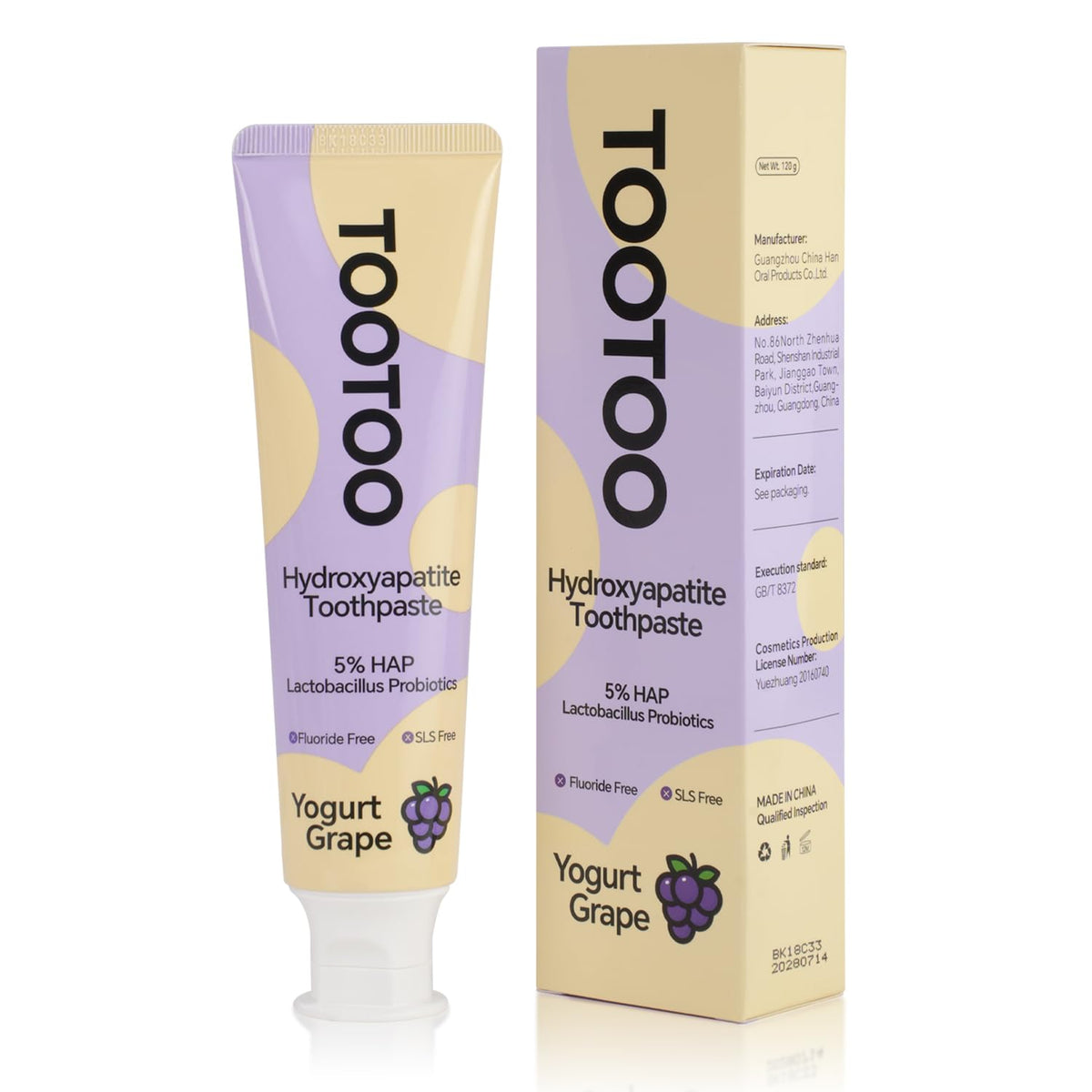 Hero image: TooToo Fluoride Free Kids Hydroxyapatite Toothpaste bottle with 4.2 oz label