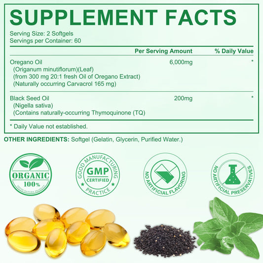 Label image for Tooffi oregano oil softgels ingredients