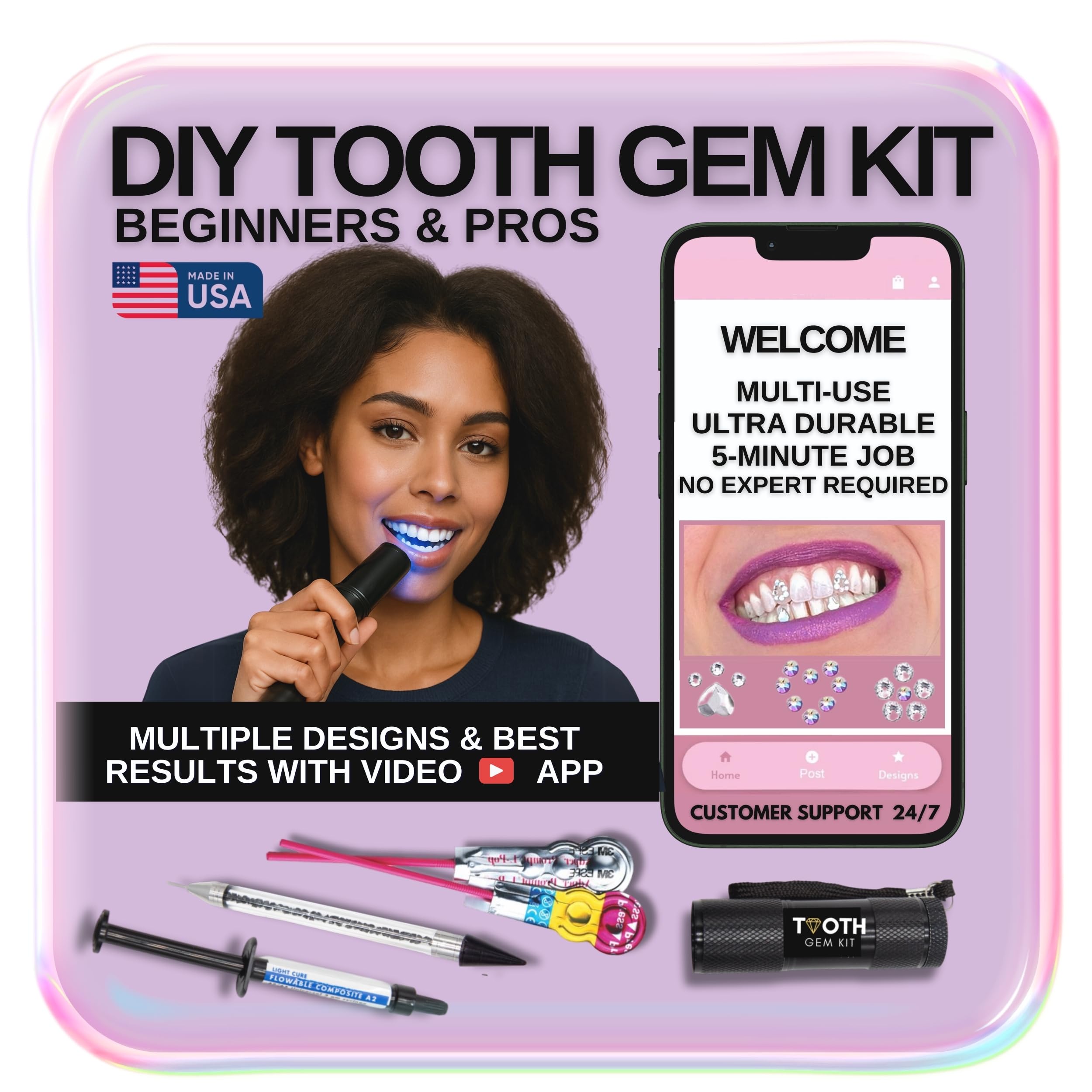 Tooth Gem Kit packaging for professionals and beginners