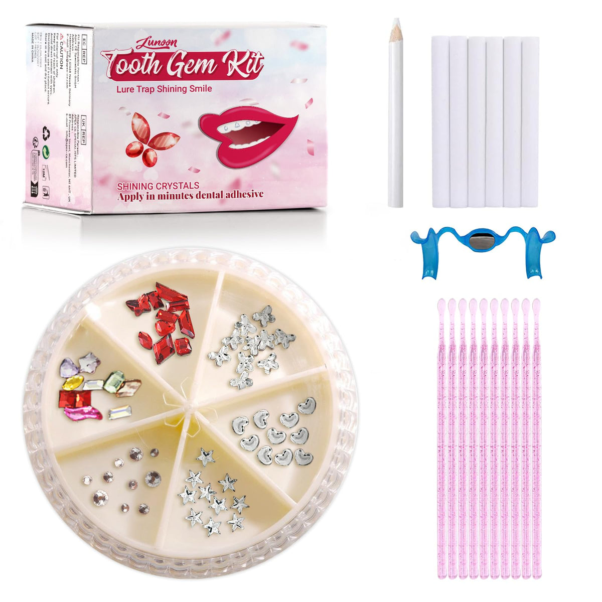 LMDGDS Tooth Gems Kit containing 60 crystals