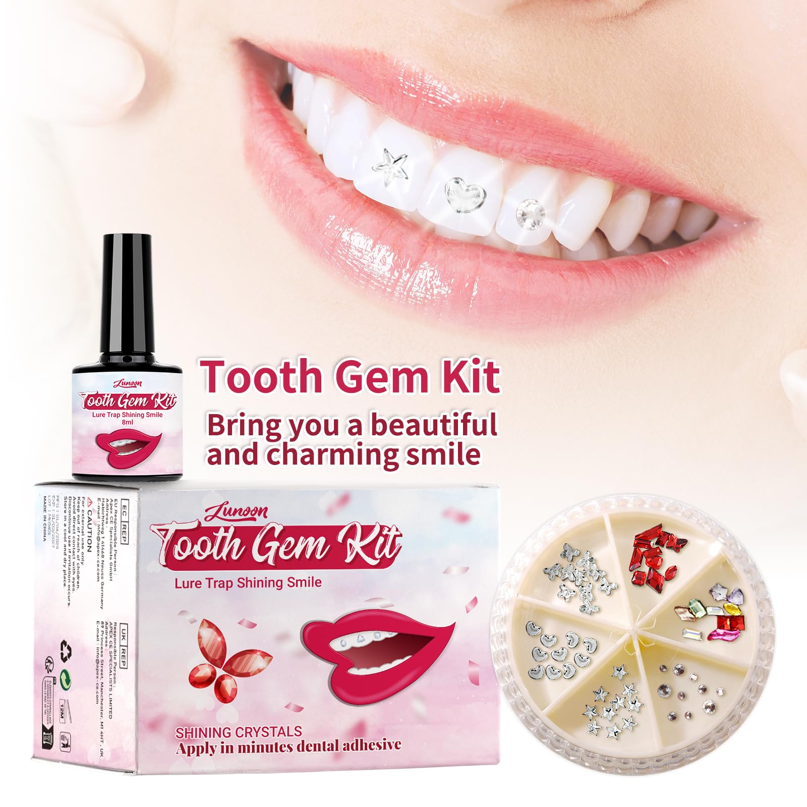 LED illuminator for curing tooth gems