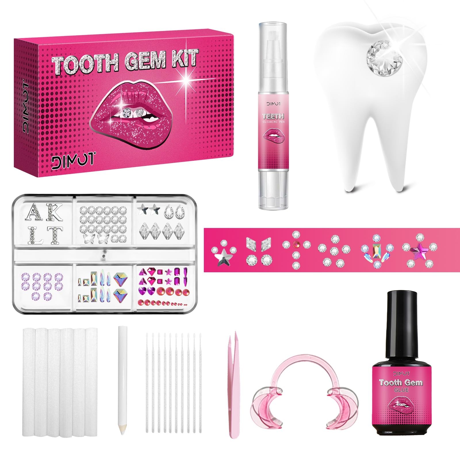 Tooth Gems Kit with Light - front view
