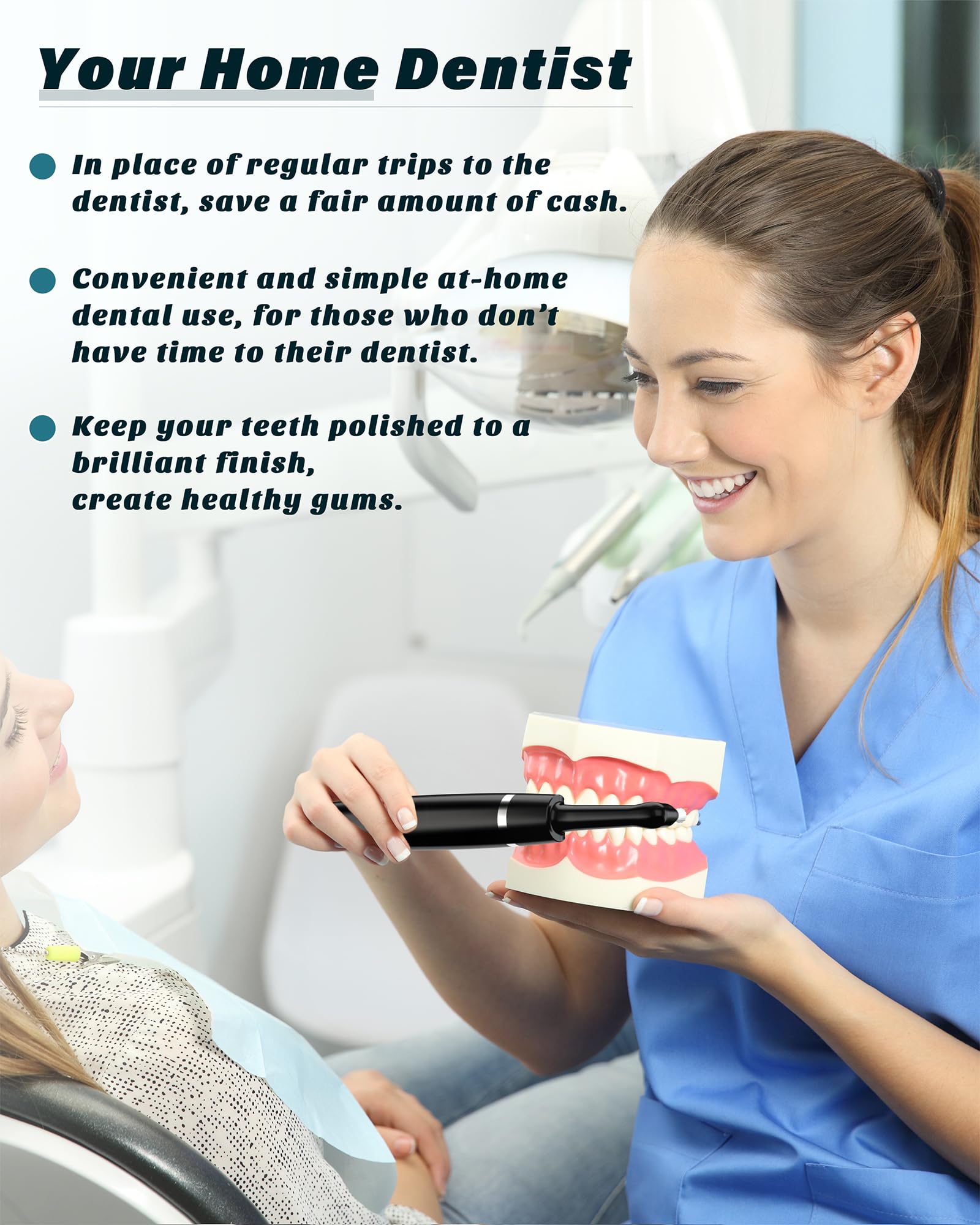 Using the tooth polisher at home for whitening