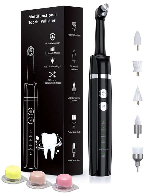Tooth polisher kit in black front view