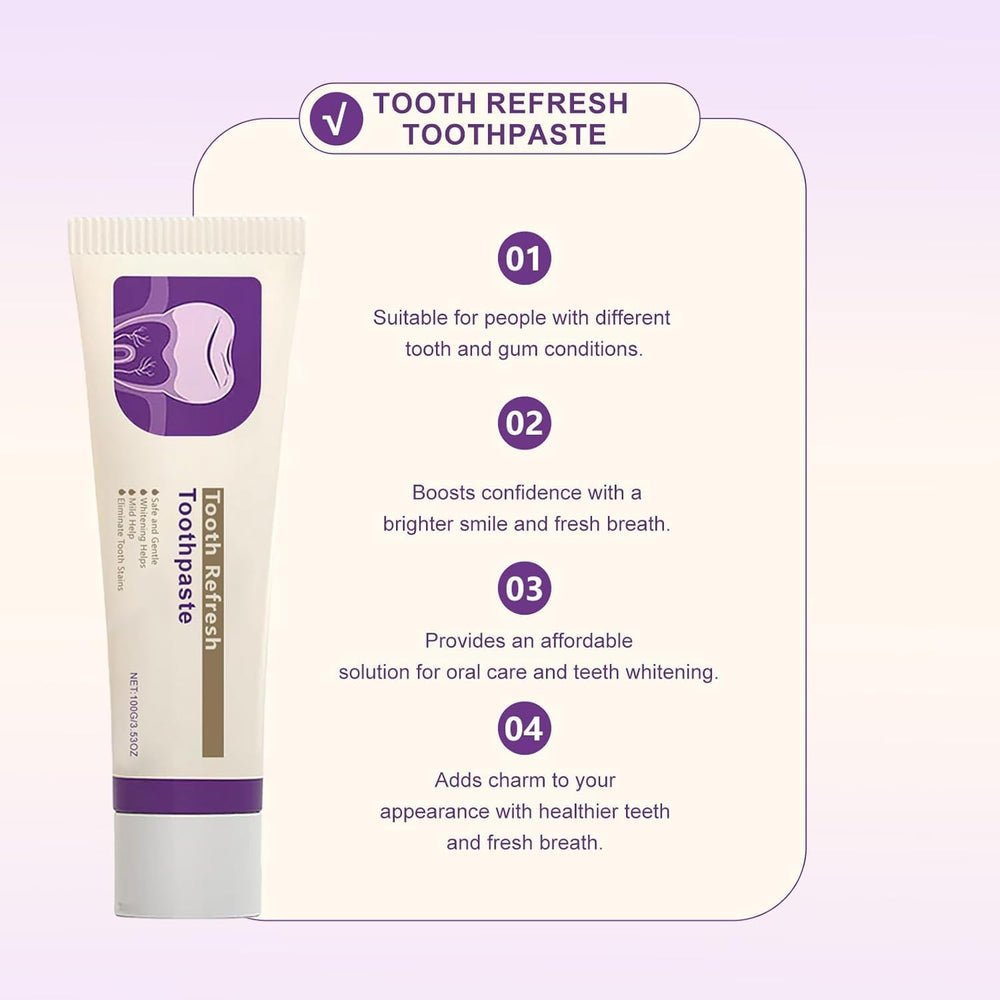 Natural ingredients and mint leaves used in Tooth Refresh toothpaste