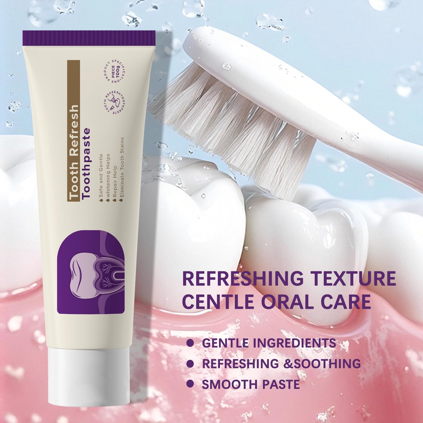 Ingredients list on Tooth Refresh toothpaste