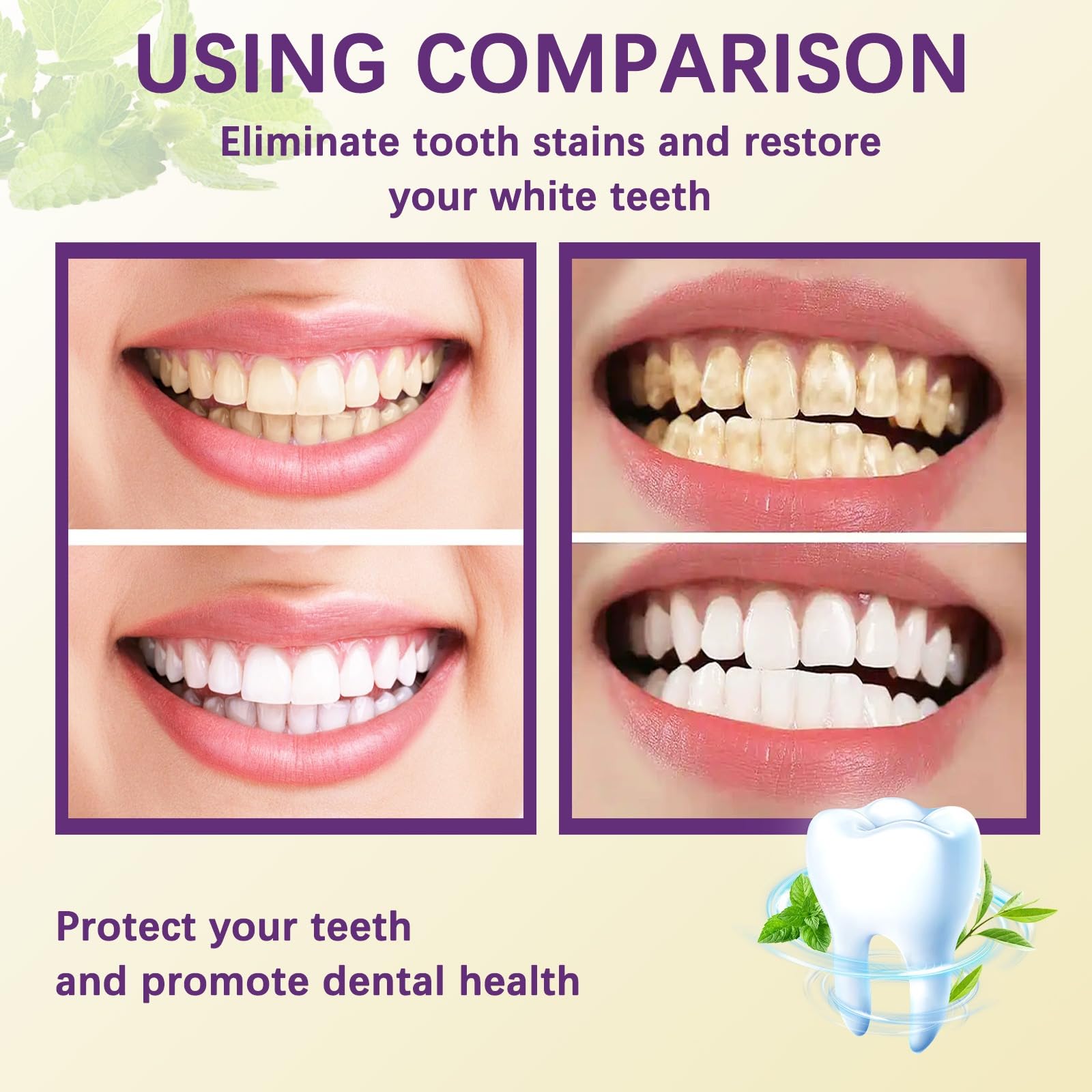 Toothpaste label highlighting natural ingredients