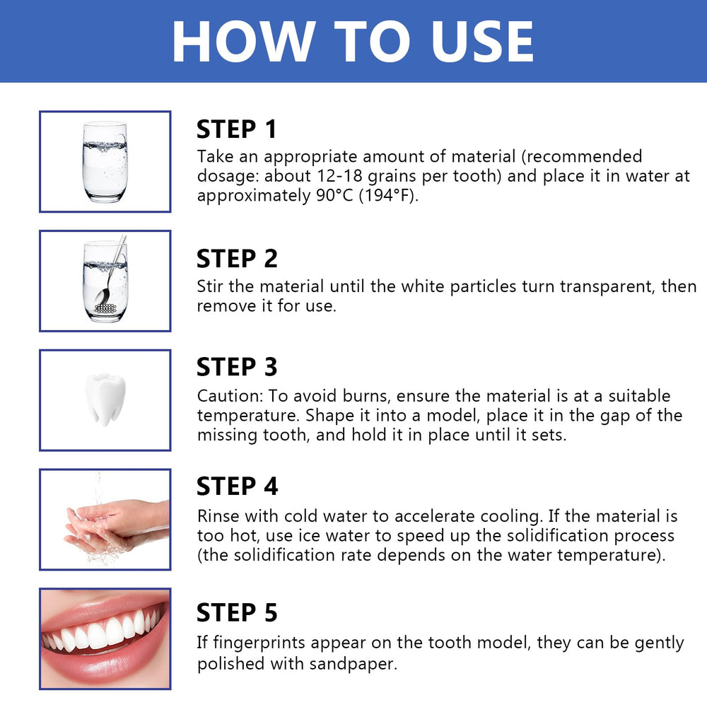Hands shaping a moldable tooth replacement