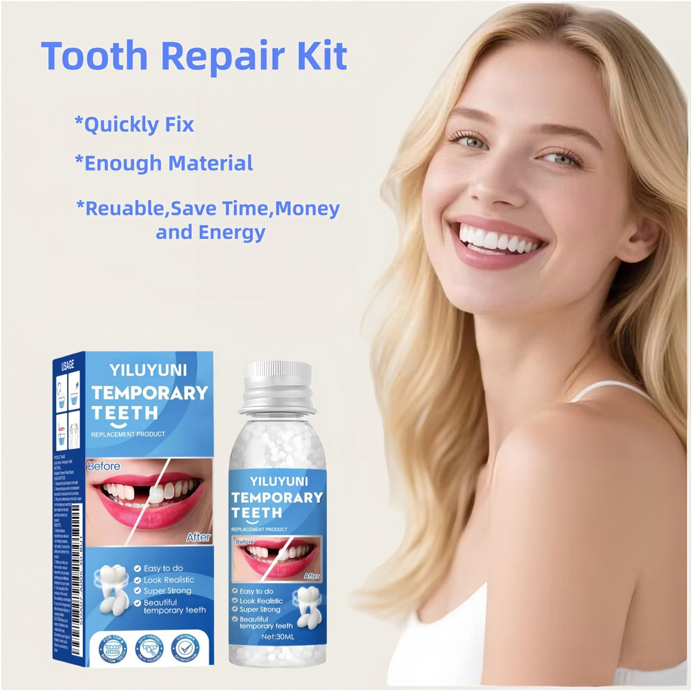 Temporary tooth restoration being fitted on model