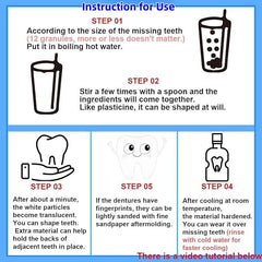 Person smiling after using the tooth repair kit