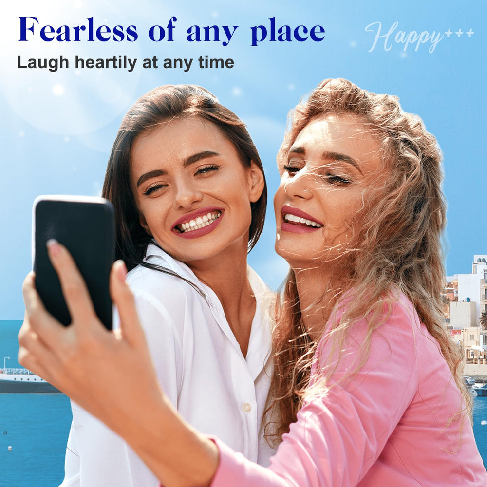 Person smiling after using the temporary tooth repair kit