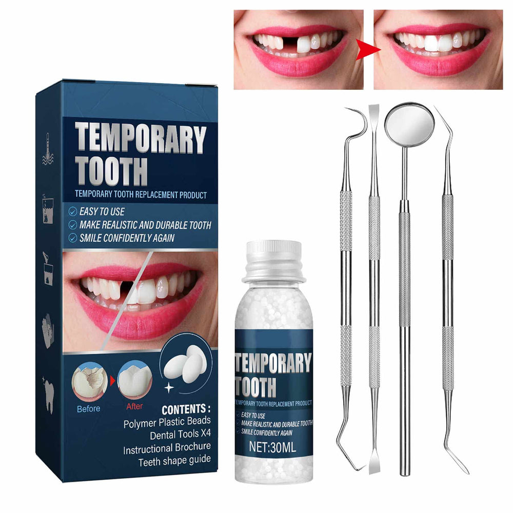 Tooth Repair Kit packaging and tools