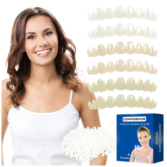 Overview of Tooth Repair Kit with 6 moldable beads and tools