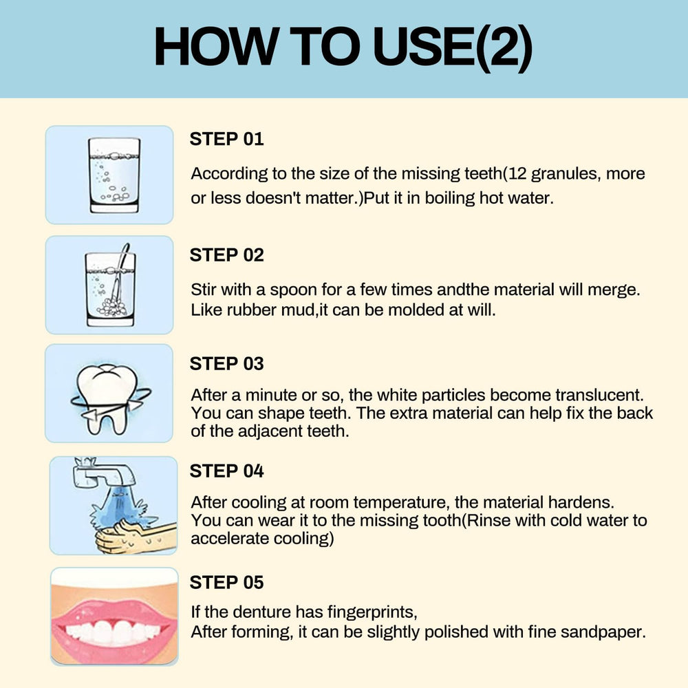 All-in-one kit suitable for repairing gaps and missing teeth