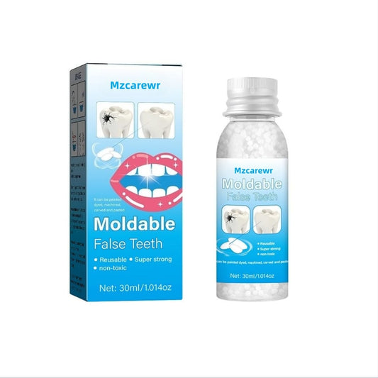 Moldable tooth repair kit beads ready for use
