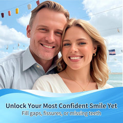 Close-up of replacement tooth from moldable kit in natural color BB1