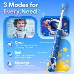 Close-up of soft bristles on kids toothbrush