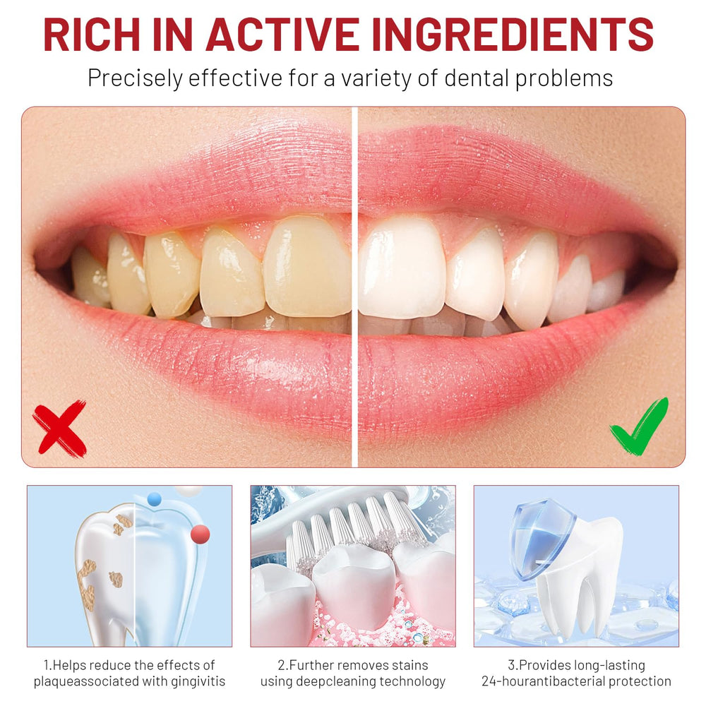 Brushing action showing toothpaste lather