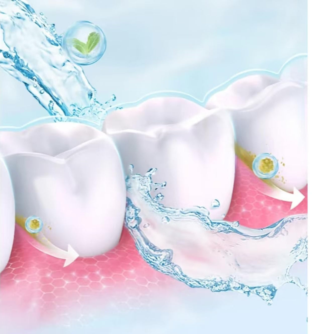 Close-up of enamel-protecting 7.5% hydroxyapatite formula