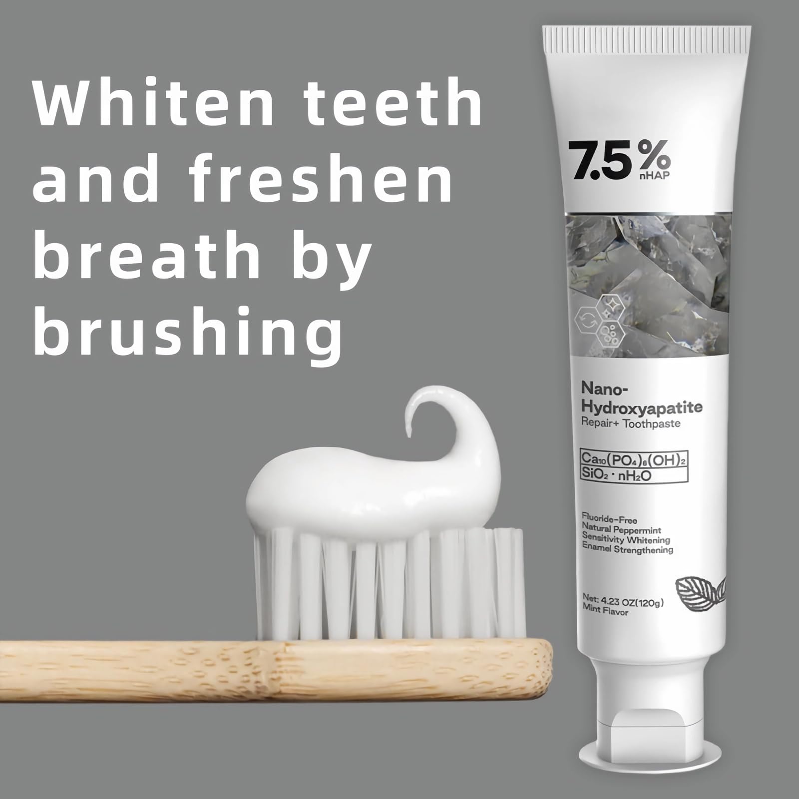 Close-up showing fresh breath concept after brushing