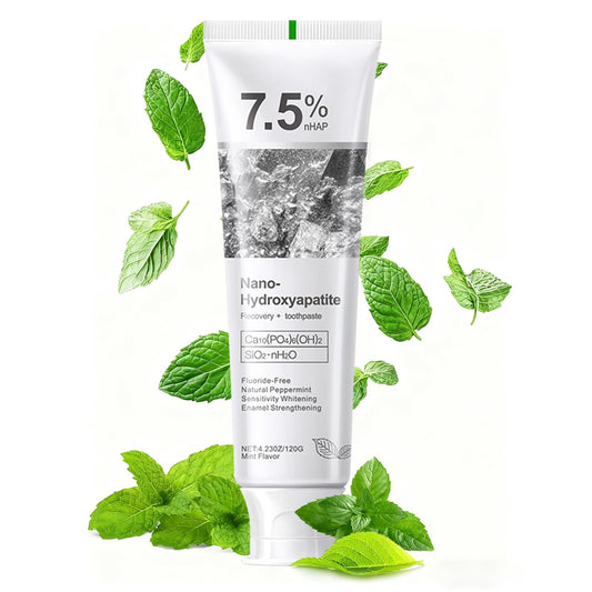 Front view of 4.23 oz nano hydroxyapatite toothpaste for enamel repair