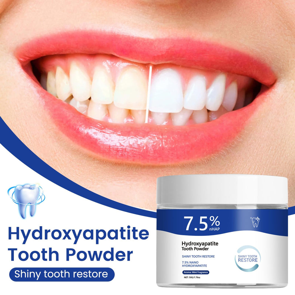 Product packaging for microcrystalline hydroxyapatite toothpaste powder