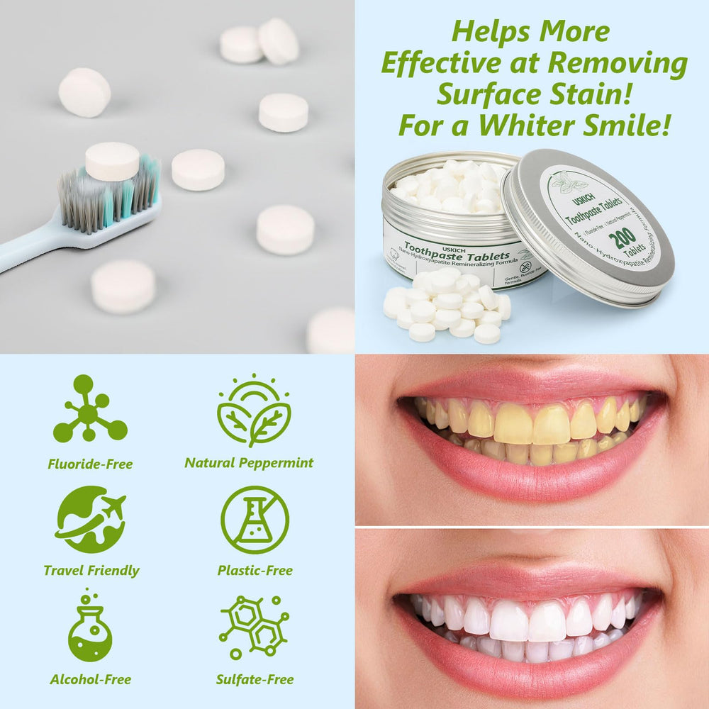 Toothpaste tablet dissolving in mouth and foaming