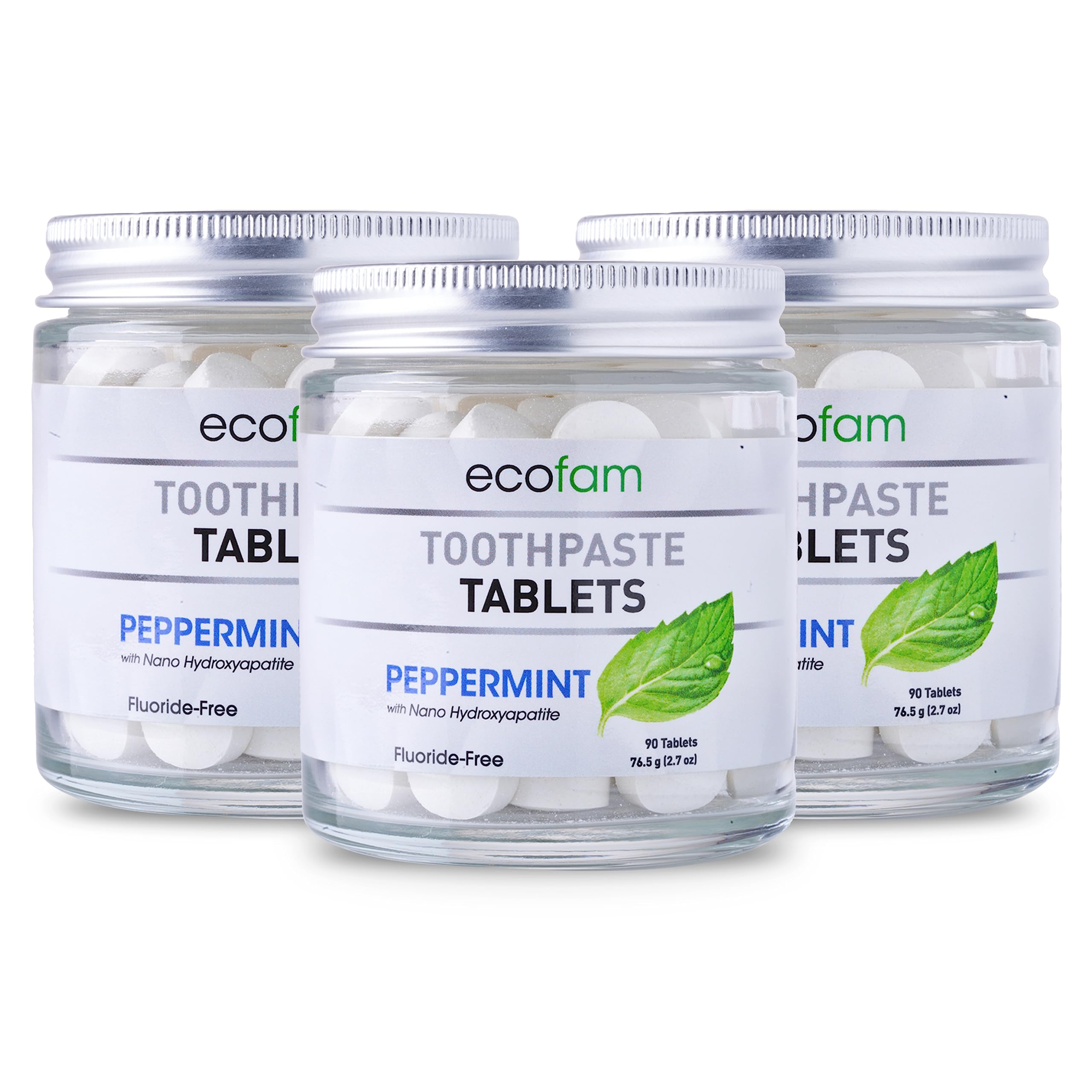 Peppermint toothpaste tablets – front view