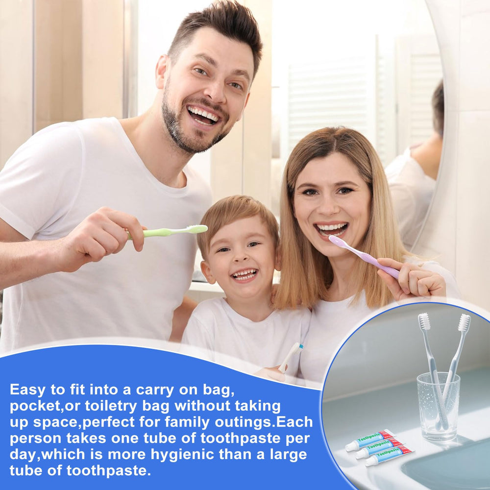 Individually wrapped toothpaste for donations to charities and shelters